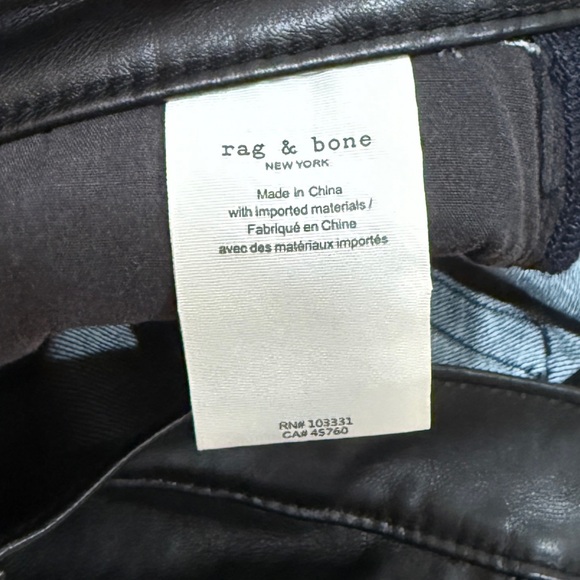 New rag & bone The Shea High Rise Relaxed Straight Jeans 31 Lefferts Leather Tri - Picture 7 of 15